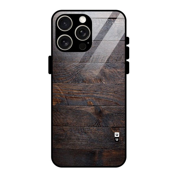 Dark Wood Printed Glass Back Case for iPhone 15 Pro Max