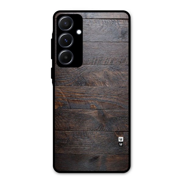 Dark Wood Printed Metal Back Case for Galaxy A55