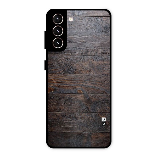 Dark Wood Printed Metal Back Case for Galaxy S21 5G