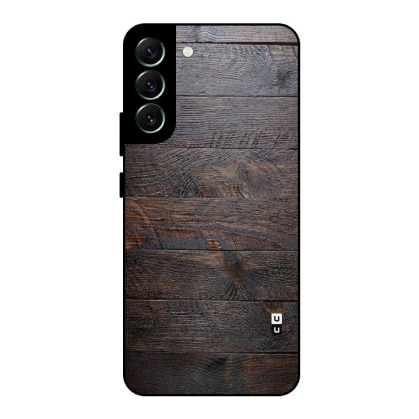 Dark Wood Printed Metal Back Case for Galaxy S22 Plus 5G