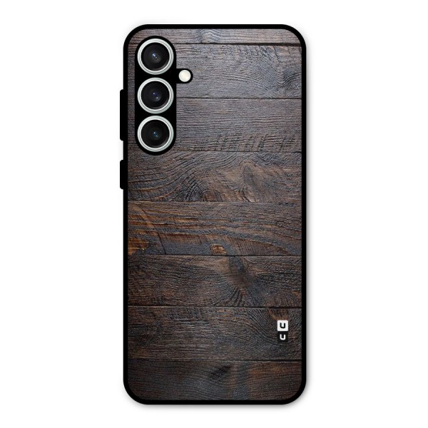 Dark Wood Printed Metal Back Case for Galaxy S23 FE