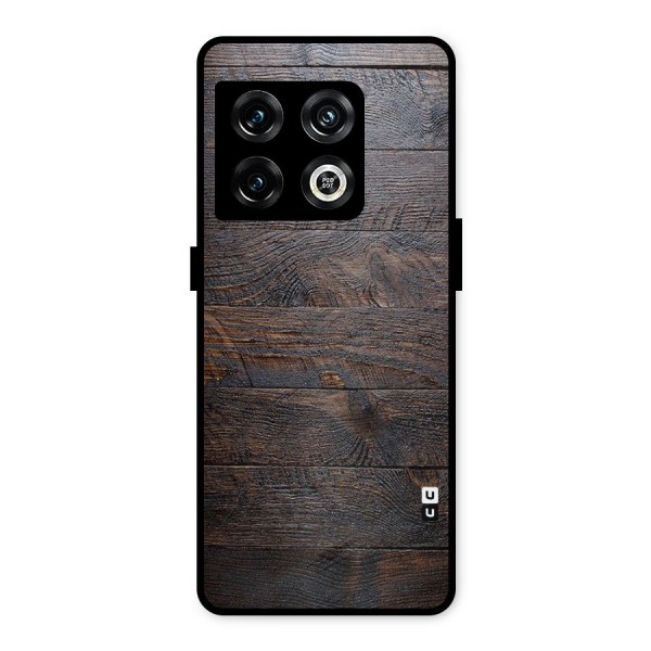 Dark Wood Printed Metal Back Case for OnePlus 10 Pro 5G