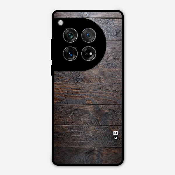 Dark Wood Printed Metal Back Case for OnePlus 12