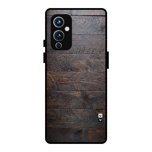 Dark Wood Printed Metal Back Case for OnePlus 9