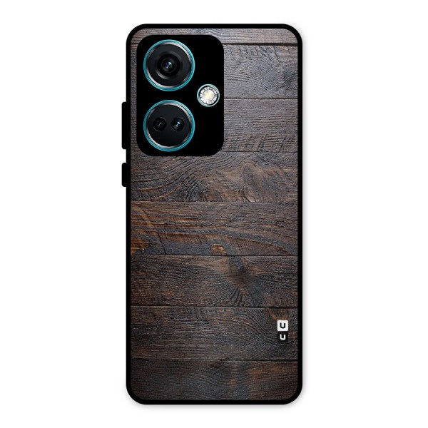 Dark Wood Printed Metal Back Case for OnePlus Nord CE 3 5G