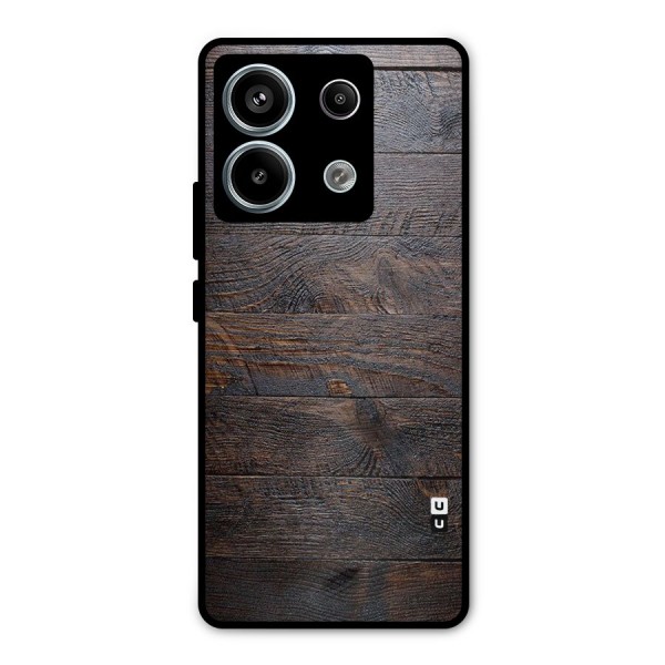 Dark Wood Printed Metal Back Case for Redmi Note 13 Pro 5G