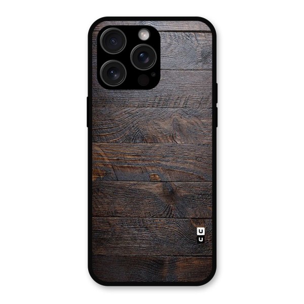 Dark Wood Printed Metal Back Case for iPhone 15 Pro Max