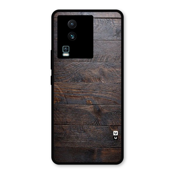 Dark Wood Printed Metal Back Case for iQOO Neo 7 Pro