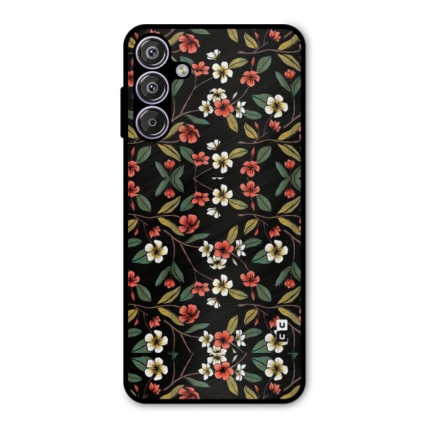 Decorative Florals Pattern Metal Back Case for Galaxy F15