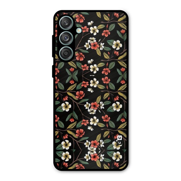 Decorative Florals Pattern Metal Back Case for Galaxy M55 5G