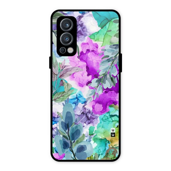 Decorative Florals Printed Metal Back Case for OnePlus Nord 2 5G