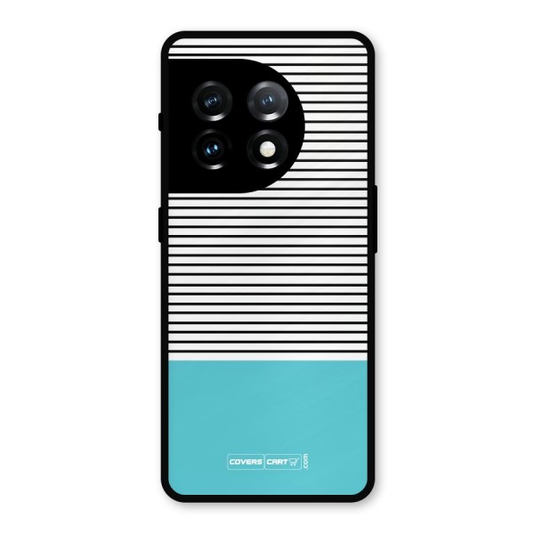 Deep Sky Blue Stripes Metal Back Case for OnePlus 11