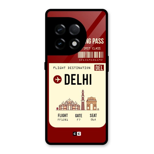 Delhi Boarding Pass Glass Back Case for OnePlus 11R