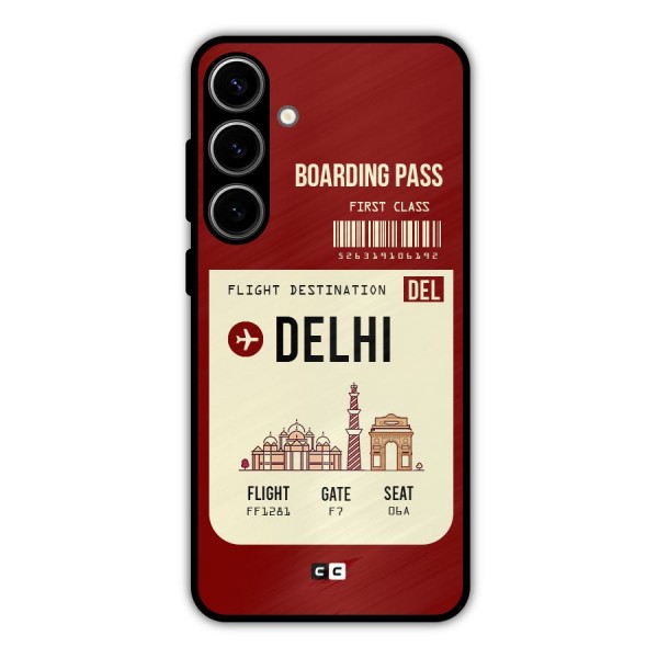 Delhi Boarding Pass Metal Back Case for Galaxy S24 Plus