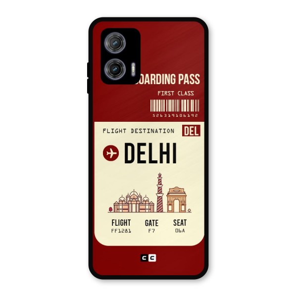 Delhi Boarding Pass Metal Back Case for Moto G73