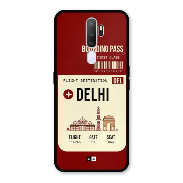 Delhi Boarding Pass Metal Back Case for Oppo A9 (2020)