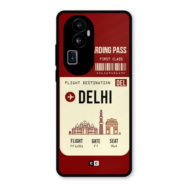 Delhi Boarding Pass Metal Back Case for Oppo Reno10 Pro Plus