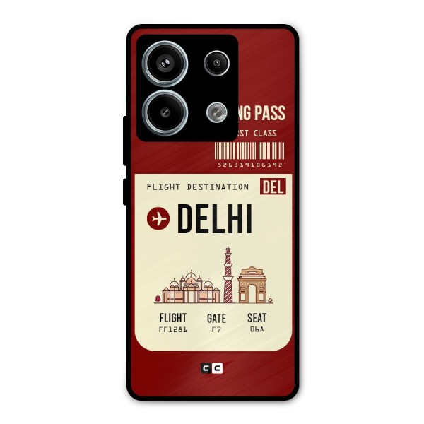 Delhi Boarding Pass Metal Back Case for Redmi Note 13 Pro 5G