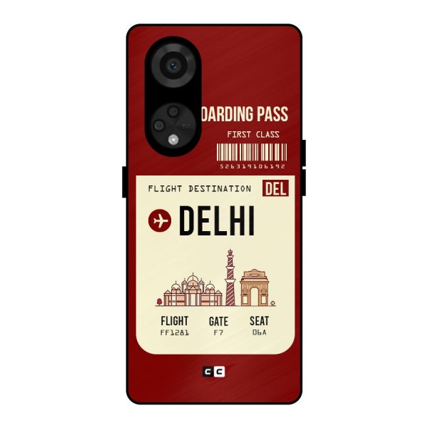 Delhi Boarding Pass Metal Back Case for Reno8 T 5G