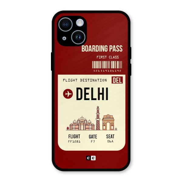 Delhi Boarding Pass Metal Back Case for iPhone 14