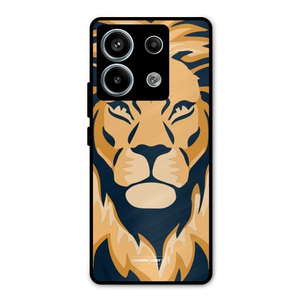 Designer Lion Metal Back Case for Redmi Note 13 Pro 5G