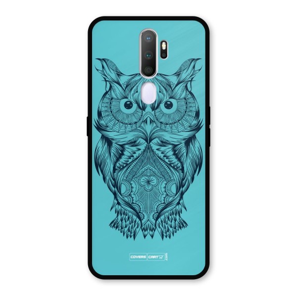 Designer Owl Metal Back Case for Oppo A9 (2020)