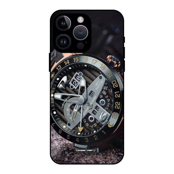 Designer Stylish Watch Metal Back Case for iPhone 14 Pro Max