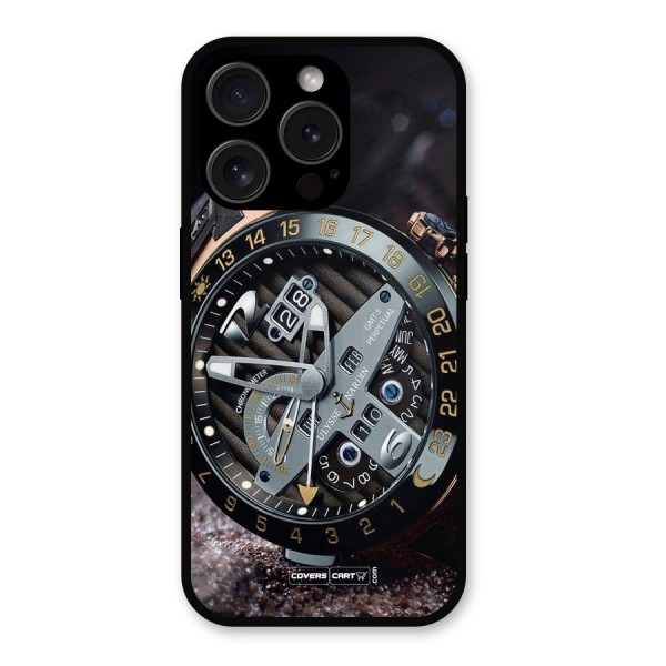 Designer Stylish Watch Metal Back Case for iPhone 15 Pro
