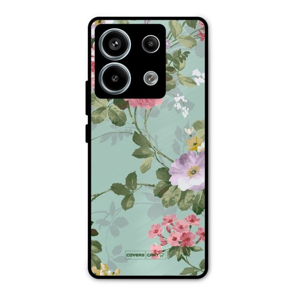 Desinger Floral Metal Back Case for Redmi Note 13 Pro 5G