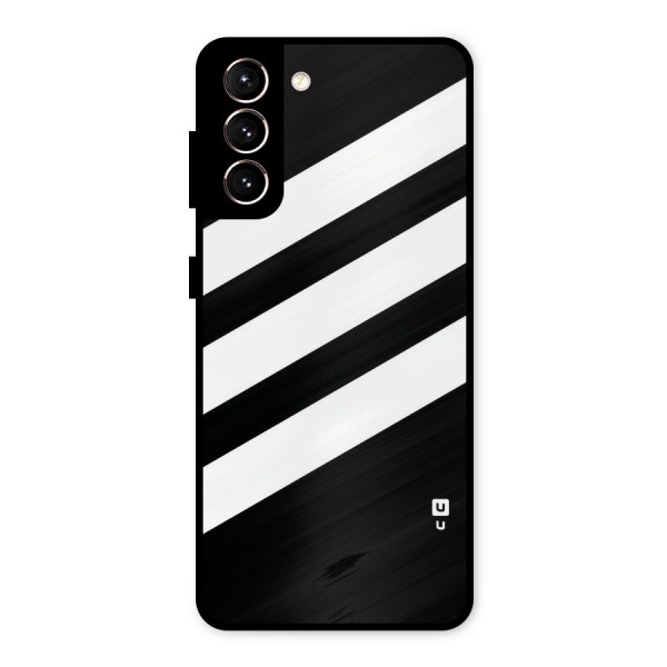 Diagonal Classic Stripes Metal Back Case for Galaxy S21 5G