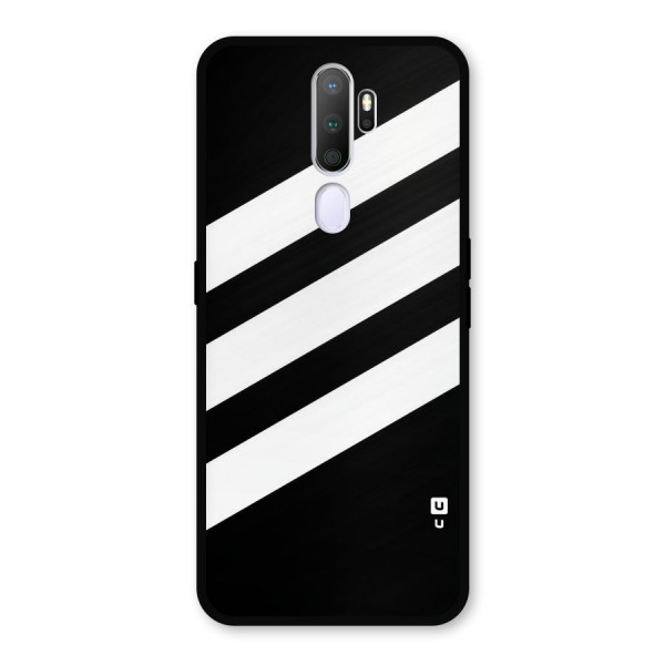 Diagonal Classic Stripes Metal Back Case for Oppo A9 (2020)