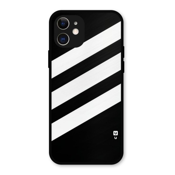 Diagonal Classic Stripes Metal Back Case for iPhone 12