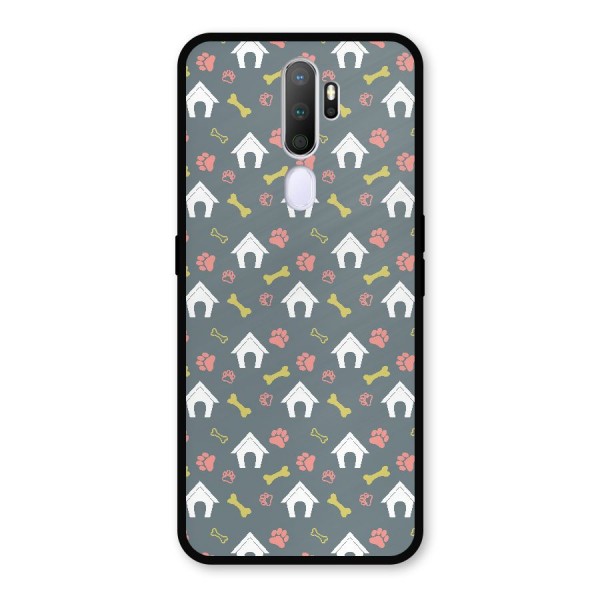 Dog Pattern Metal Back Case for Oppo A9 (2020)