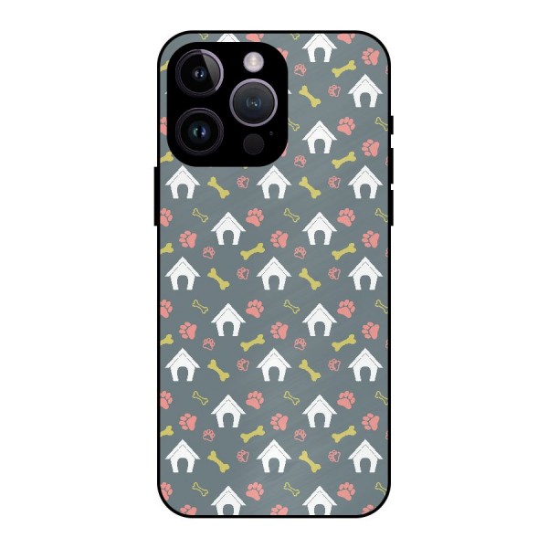 Dog Pattern Metal Back Case for iPhone 14 Pro Max