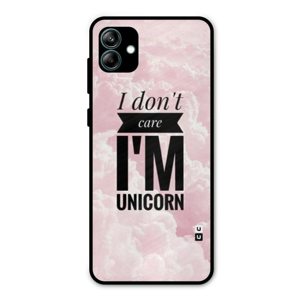 Dont Care Unicorn Metal Back Case for Galaxy A04