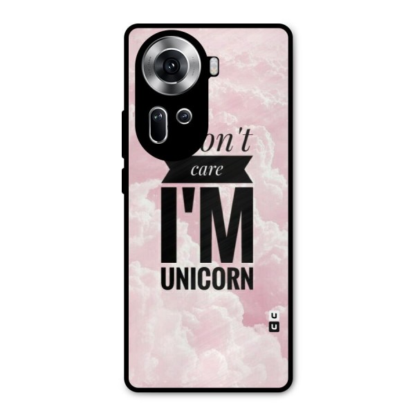 Dont Care Unicorn Metal Back Case for Oppo Reno11 5G