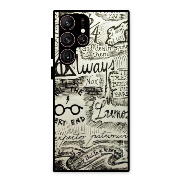 Doodle Art Metal Back Case for Galaxy S22 Ultra 5G