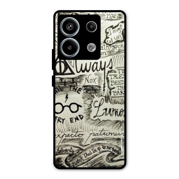Doodle Art Metal Back Case for Redmi Note 13 Pro 5G
