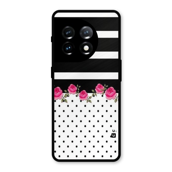 Dots Roses Stripes Metal Back Case for OnePlus 11