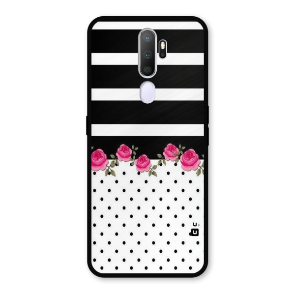 Dots Roses Stripes Metal Back Case for Oppo A9 (2020)