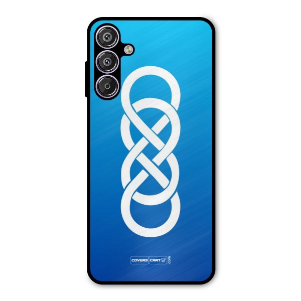Double Infinity Blue Metal Back Case for Galaxy F15