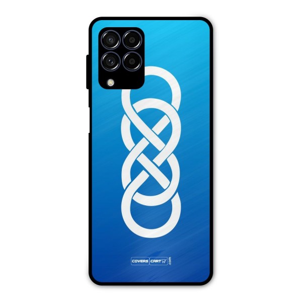 Double Infinity Blue Metal Back Case for Galaxy M53 5G