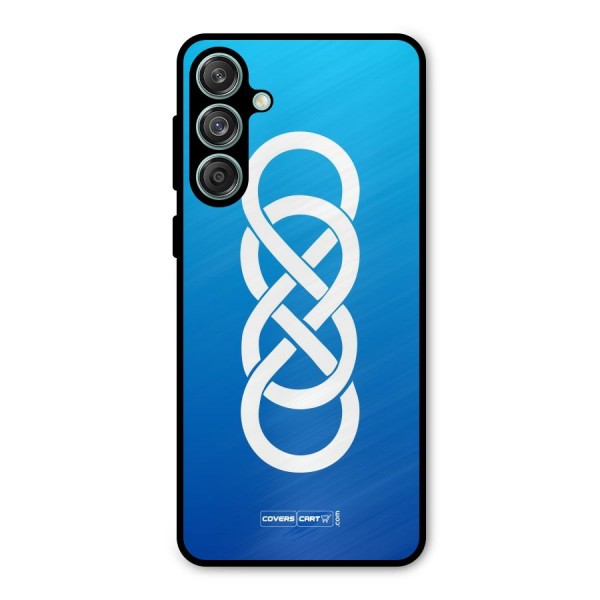 Double Infinity Blue Metal Back Case for Galaxy M55 5G