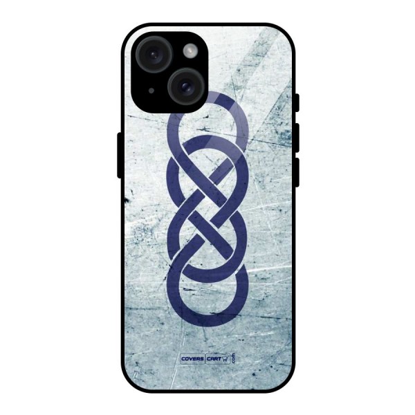 Double Infinity Rough Glass Back Case for iPhone 15