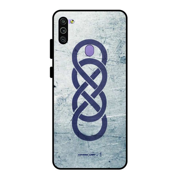 Double Infinity Rough Metal Back Case for Galaxy M11