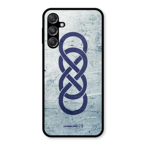 Double Infinity Rough Metal Back Case for Galaxy M34 5G