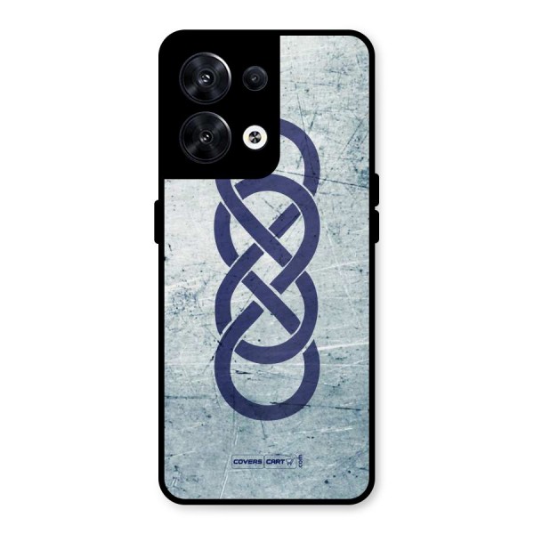 Double Infinity Rough Metal Back Case for Oppo Reno8 5G
