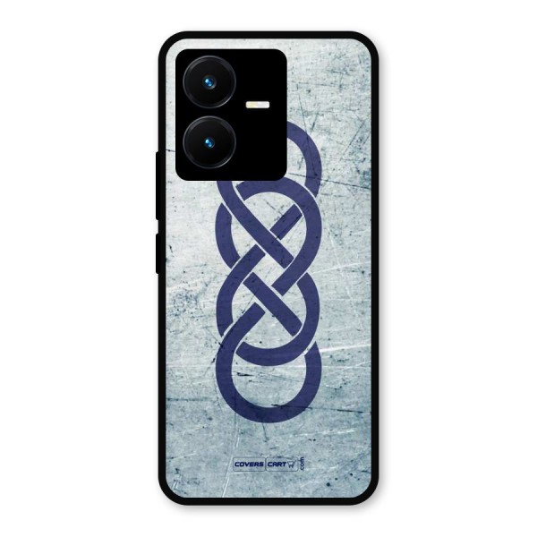 Double Infinity Rough Metal Back Case for Vivo Y22s