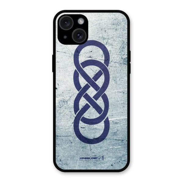 Double Infinity Rough Metal Back Case for iPhone 15 Plus
