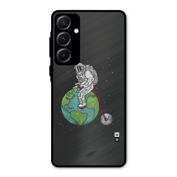 Earth Space Doodle Metal Back Case for Galaxy A55